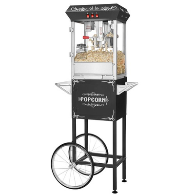 #ad Popcorn Popper Machine 8oz with Cart Kettle Light and Accessories Black $279.99