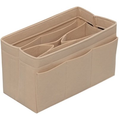 Purse Organizer Insert Felt Bag Handbag In Bag Tote Purse 14 Pockets Beige XL