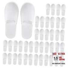 20 Pairs Disposable Slippers for Guests,House Slipper for Guest,Spa White