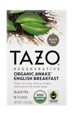 TAZO Organic Awake English Breakfast Black Tea 16 Bags 1box