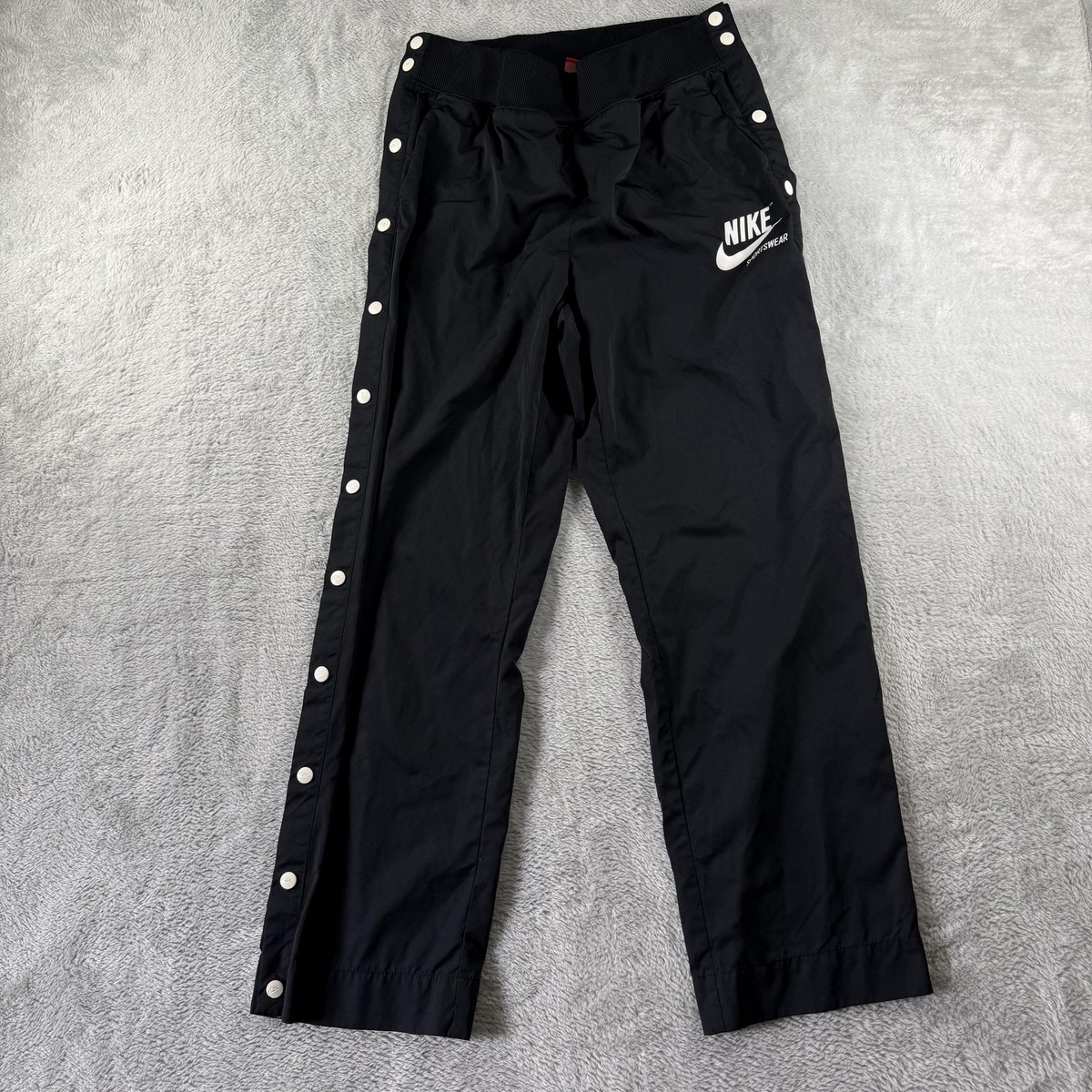 Nike Pants Mens Medium Black Archive Sportswear Tearaway Snap