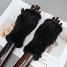 New Style Women Winter Real Mink Fur Gloves 100 Natural Warm Mink