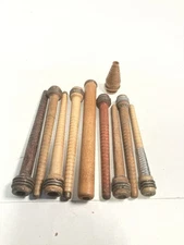 Wood Spools Bobbins Industrial Style 3"-9.75" Spindles Quills Mixed Lot-10
