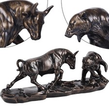 Wall Street Bull Statue,Stock Market Decor,Resin Bull and Bear Statue, for De...