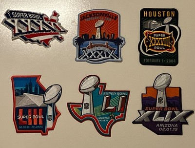 6 Super Bowl Patches PATRIOTS Willabee & Ward XXXVI XXXVIII XXXIX XLIX LI LIII