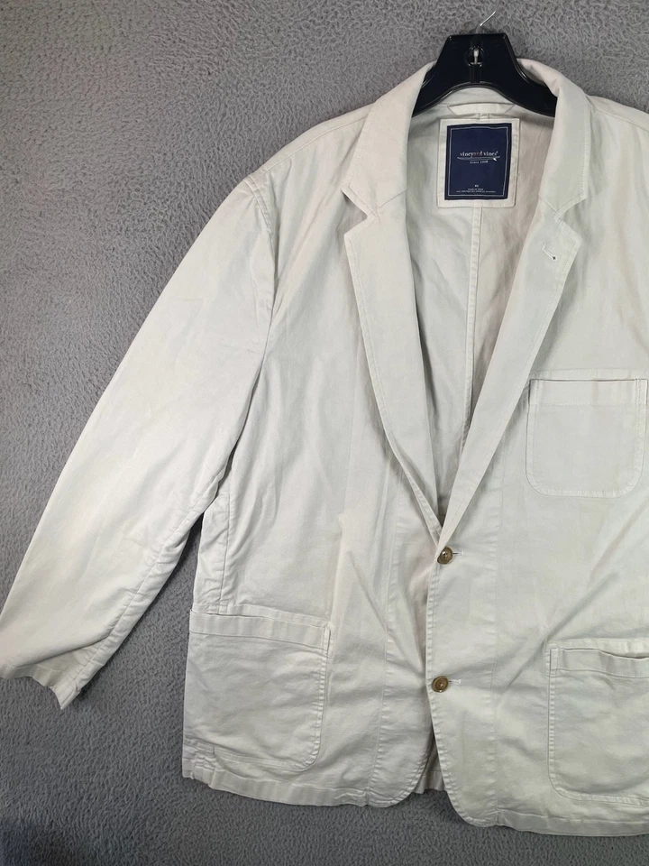 Blazer Vineyard Vines Para Hombre Extra Grande Mezcla de Lino Chaqueta Sin Estructura Bolsillos Foto 2 de 4