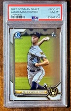 🔥2022 Bowman Chrome Draft#BDC132 Jacob Misiorowski Rookie PSA 8🔥
