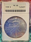 1998 American Eagle $1 Silver - Certifed ANACS MS68 - No Reserve - Rim Toning