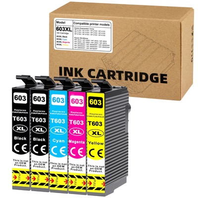 5 Tintenpatronen für Epson 603XL XP-2150 XP-3150 XP-4150 WF-2810 WF-2830 WF-2850