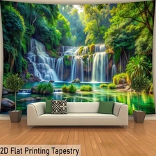HOME/1pc Ultra Large Size Fresh Waterfall Forest Sunshine Aesthetics Print Tapes