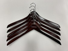 Polo Ralph Lauren Wooden Wood Lacquered Curved 18 inch Hangers - Lot of 5 -