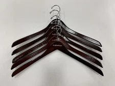Polo Ralph Lauren Wooden Wood Lacquered Curved 18 inch Hangers - (Lot of 5) -