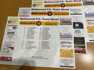 3 Motherwell FC HOME Team Sheets 2012 2013
