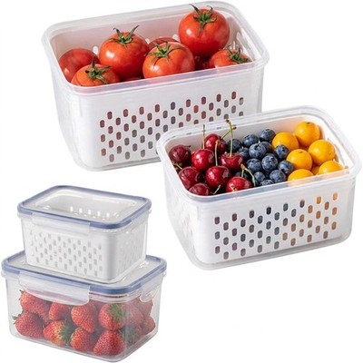 Trasylph 2 Pack Fruit Storage 15x10.5x8cm/5.91x4.13x3.15inch, White