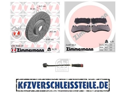 Bremsensatz vorne für MERCEDES-BENZ AMG C63 Sattelfarbe Silber W/C/S 204/205/216