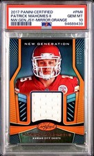 /399 PSA 10 RC Patrick Mahomes 2017 Certified Rookie Patch Mirror Orange POP 13