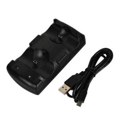 Black Dual USB Charging Dock Station For PS3 Controller Playstation 3 Charger