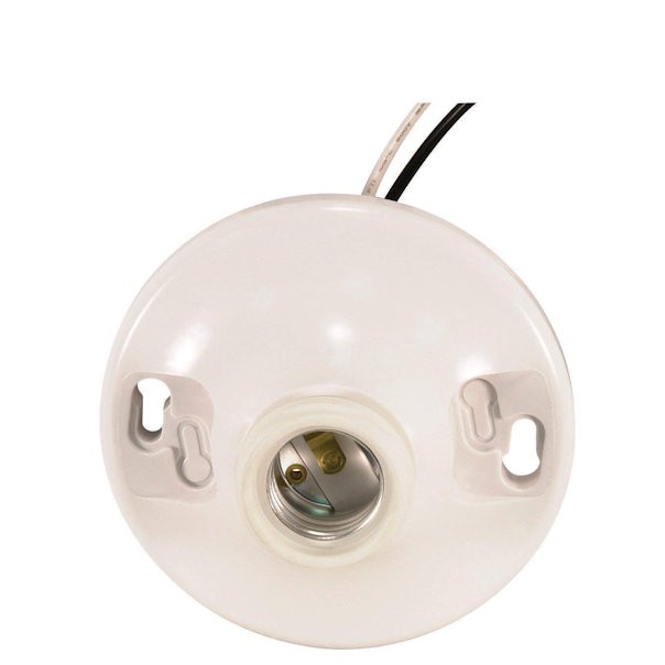Satco 90-1503 Phenolic Medium Base Ceiling Receptacle with 6 Leads Pull Chain