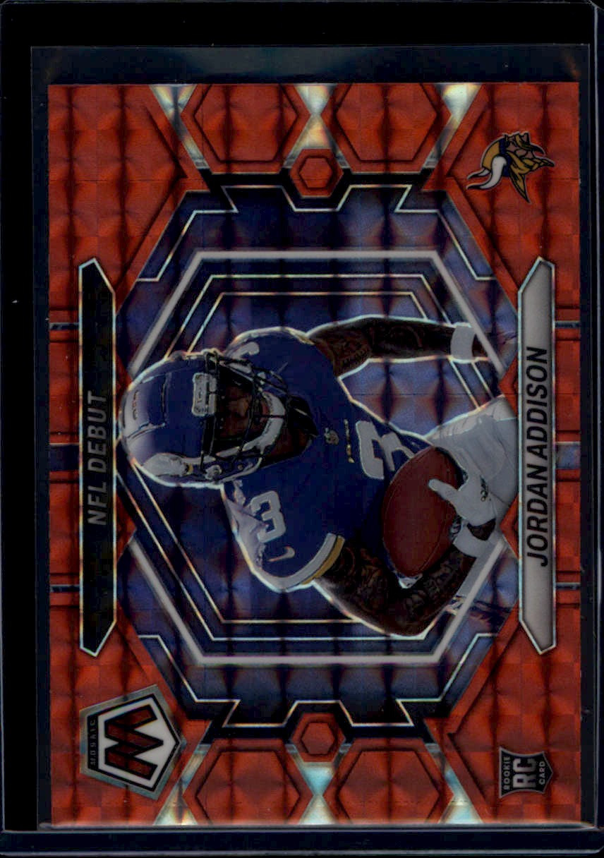 2023 Panini Mosaic Jordan Addison Red Mosaic NFL Debut #ND-14 Rookie
