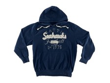 SEATTLE SEAHAWKS Blue Warm NFL FOOTBALL HOODIE Team Gear Fan Sweatshirt Men's L