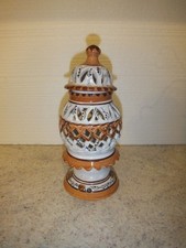 Antique Ceramic Ornate Candle Holder with Lid
