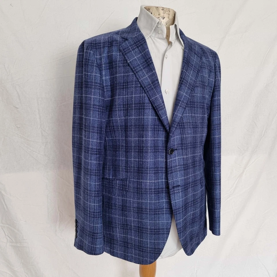 Hackett - Loro Piana  - Wool, Silk & Linen Check Jacket - 44R UK, 54R EU - Image 2 of 4