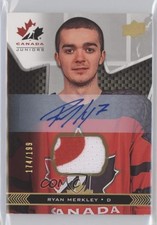 2018 Upper Deck Team Canada Juniors Premium Swatch 174/199 Ryan Merkley Auto i7o