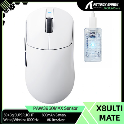 ATTACK SHARK X8 Series Tri-mode Lightweight Wireless Gaming Mouse