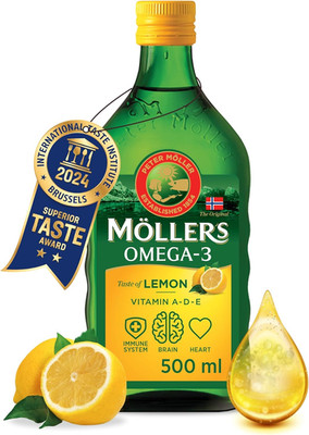 Möller s Omega-3 Cod Liver Oil with EPA, DHA, Vitamins A, D, E - 500 ML