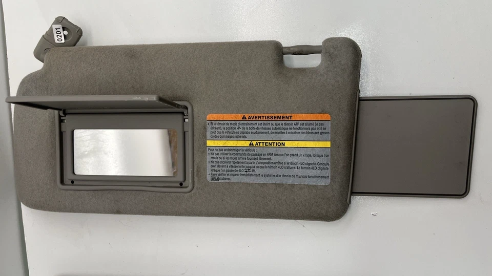 2005–2012 Nissan Frontier Sun Visors Pair Left & Right w/ Mirror Gray OEM - Image 4 of 4