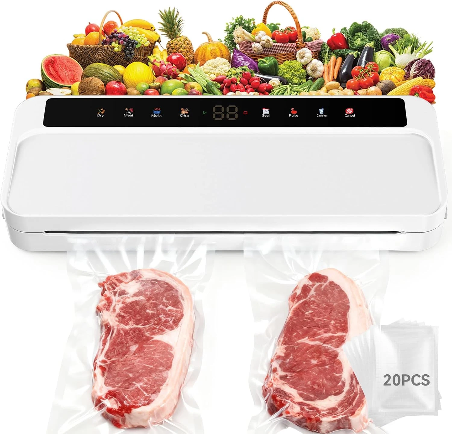 Food Vacuum Sealer Machine for All Kinds Bags, 8-In-1 Sous Vide