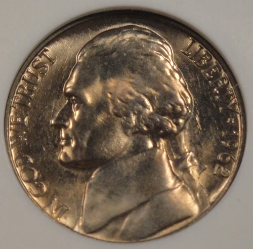 1962 Jefferson Nickel 5c NGC Certified MS66 4 stepper!