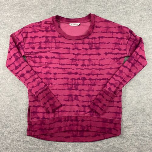 Athleta Womens Coaster Luxe Recover Sweatshirt Size Small Purple Pink Tie Dye