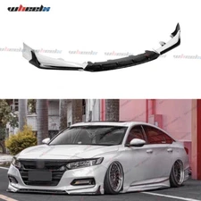 FOR 2018-2020 HONDA ACCORD ACR PAINTED WHITE PEARL FRONT BUMPER LIP SPLITTER KIT