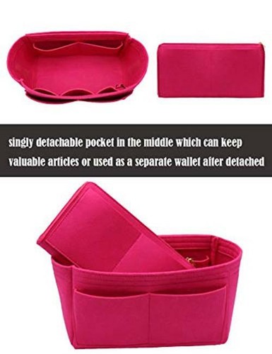Felt Purse Bag Organizer Insert with zipper Bag Tote Assorted Sizes , Colors - Picture 21 of 61