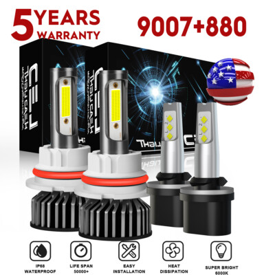 For Dodge RAM 1500 2500 3500 1994-2001 F2 COB LED Headlight High/Low + Fog Light