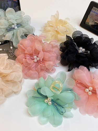 Women Large Chiffon Flower Bow Hair Claw Clip Hairgrip Hair Clamp Jaw Barrettes☆ - Picture 21 of 28