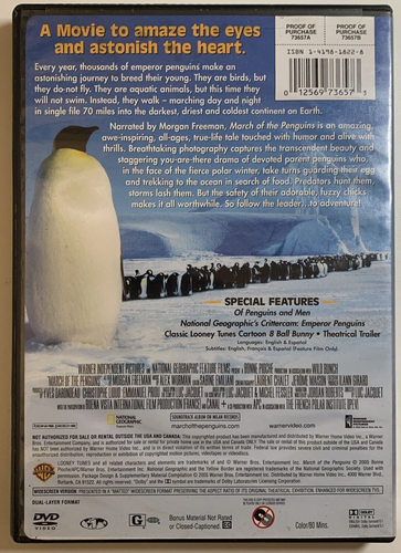 March Of The Penguins DVD (Region 1) Narrated by Morgan Freeman, Free Postage - Picture 2 of 3
