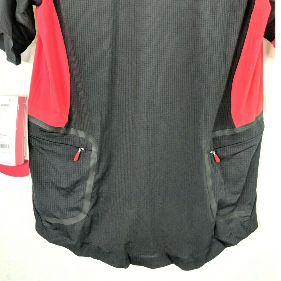 Camiseta deportiva de ciclismo Sugoi para hombre M manga corta negra roja bolsillos nueva Foto 3 de 4