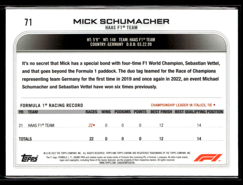 Topps Chrome Formula 1 2022 - Complete your set choose single base cards 1 - 200 - 第 141/395 張圖片