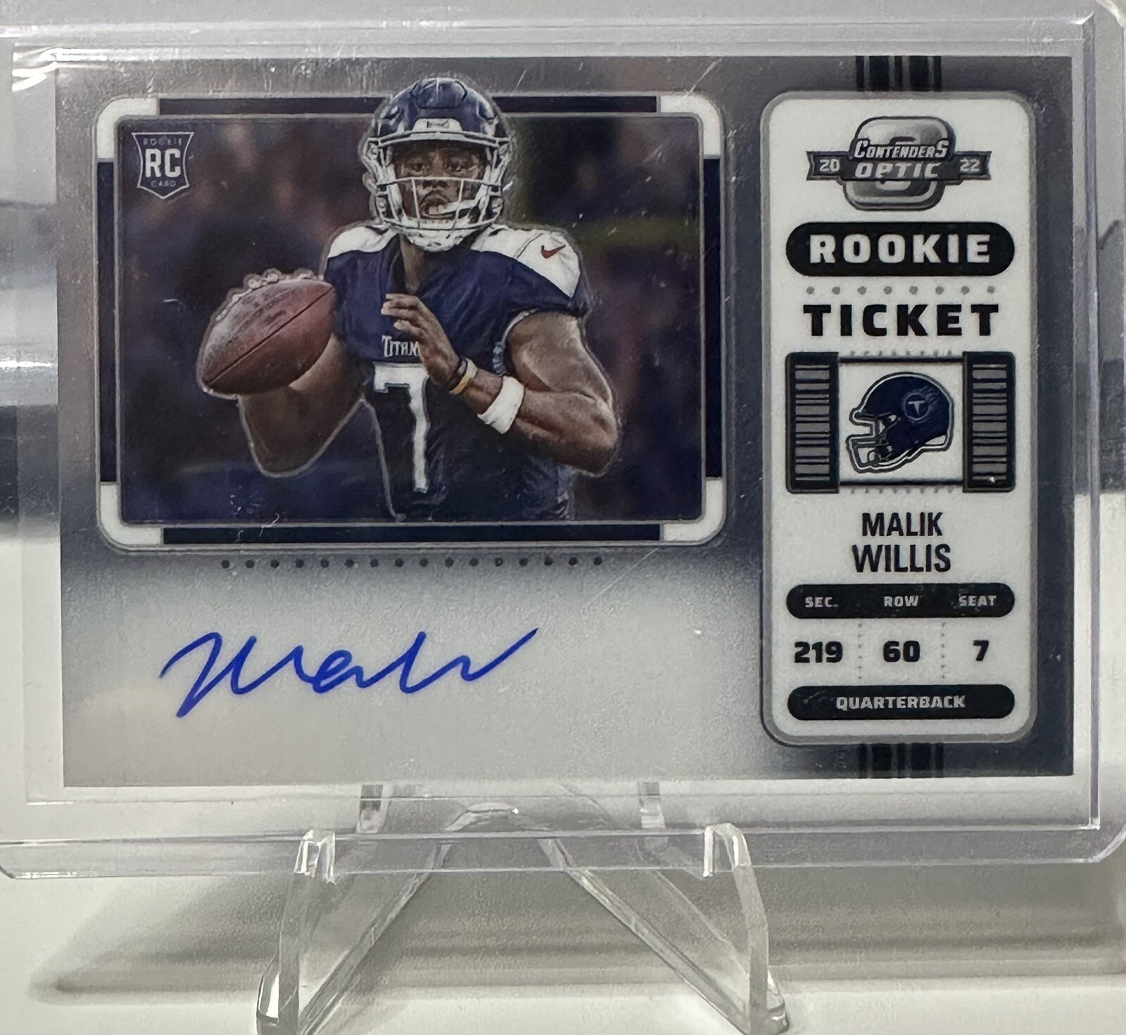 2022 Contenders Optic Malik Willis Rookie Autograph Variation RC Auto Packers