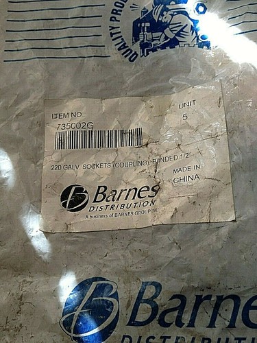 Barnes 220 GALV Sockets Coupling 1/2" 735002G Bag of 5 - Picture 2 of 4