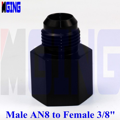 Tank Fuel Hose Fittings Adaptor Male 8AN AN8 to 3/8" Female NPT Straight Black - Picture 4 of 5