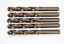 5PC 1/2" x 6" M2 HSS Drill Bit Full Grounded Titanium 500379A