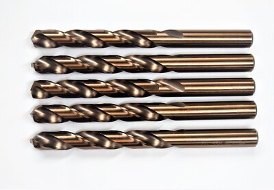 5PC 1/2'' x 6'' M2 HSS Drill Bit Full Grounded Titanium 500379A