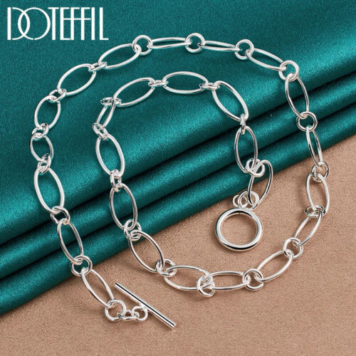 DOTEFFIL 925 Sterlingsilber einfache Kette Halskette Armband Hochzeit Schmuck - Bild 5 von 6