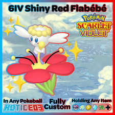 ✨ Shiny Red Flabebe   6IV ✨ Pokemon Scarlet & Violet 🚀 Fast 🚀