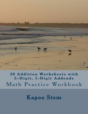 30 Addition Worksheets With 5-Digit, 1-Digit Addends: Math Practice Workbook