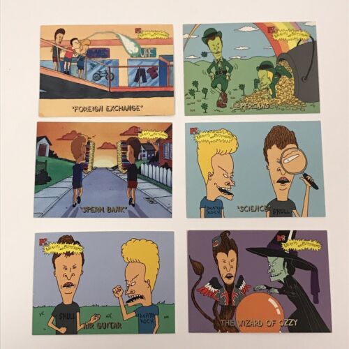 BEAVIS AND BUTTHEAD TRADING CARDS 1994 MTV & FLEER ULTRA 6 CARDS