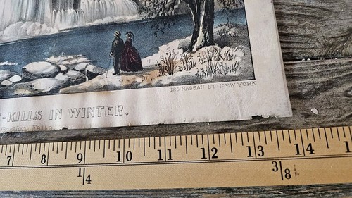 Currier & Ives The Katz-Kills in Winter Bastion Falls Orig. Lithograph Antique - Picture 4 of 16
